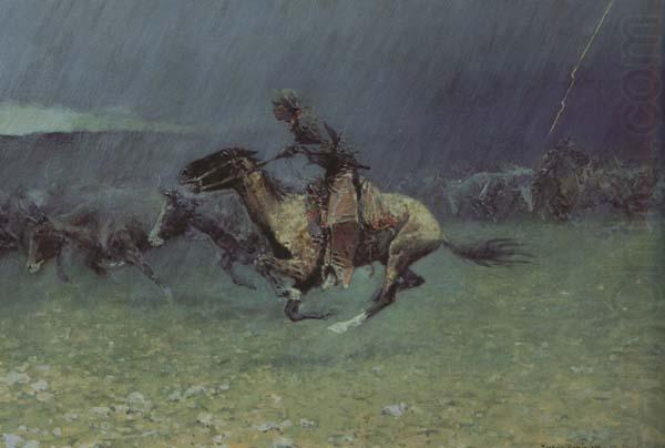 Frederic Remington The Stampede by Lightning (mk43) china oil painting image